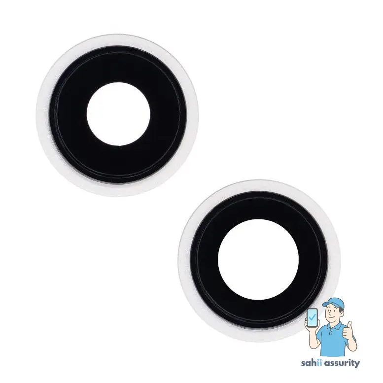 Camera Lens Glass with Frame for Apple iPhone 13 White